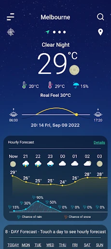 9Weather: Weather forecast screenshot