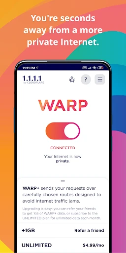 1.1.1.1 + WARP: Safer Internet screenshot