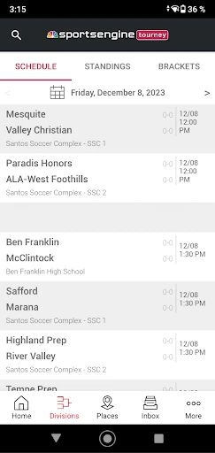 SportsEngine Tourney screenshot