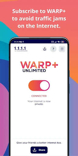 1.1.1.1 + WARP: Safer Internet screenshot