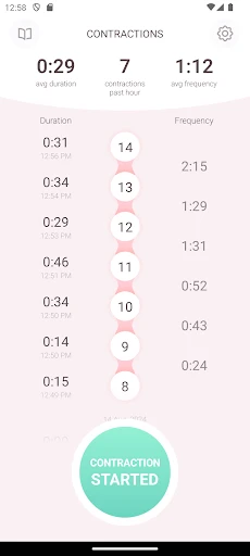 Contraction Timer & Counter 9m screenshot