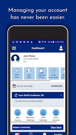 TracFone My Account screenshot