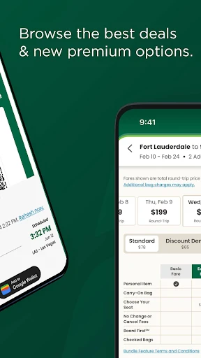Frontier Airlines screenshot
