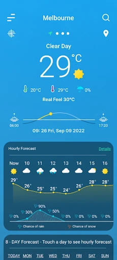 9Weather: Weather forecast screenshot
