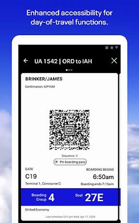 United Airlines screenshot