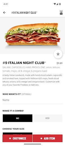 Jimmy John's Sandwiches screenshot