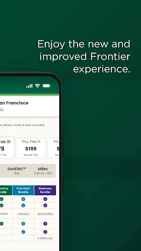 Frontier Airlines screenshot