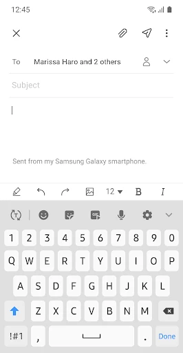 Samsung Email screenshot
