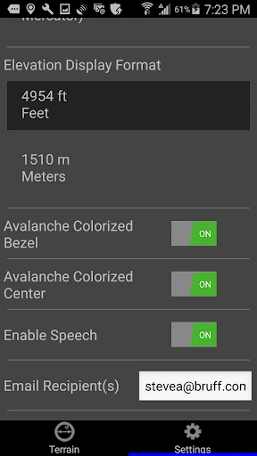 Avalanche Inclinometer screenshot