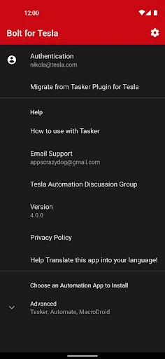 Bolt for Tesla - Tasker Plugin screenshot