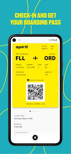 Spirit Airlines screenshot