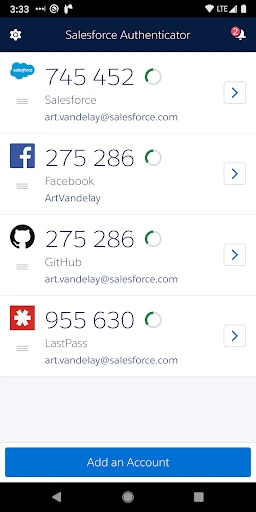 Salesforce Authenticator screenshot
