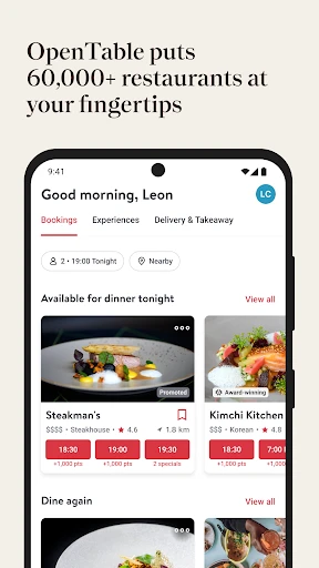 OpenTable screenshot