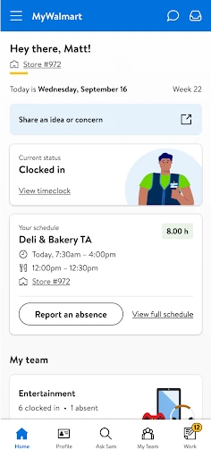 MyWalmart screenshot