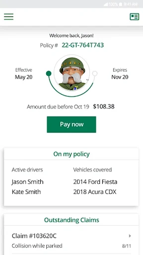 The General® Auto Insurance screenshot