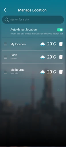 9Weather: Weather forecast screenshot