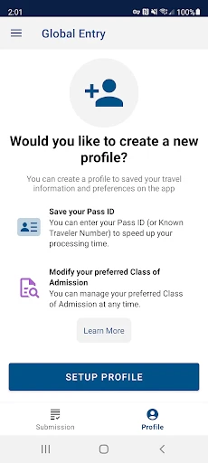 Global Entry screenshot