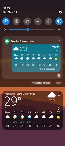 9Weather: Weather forecast screenshot
