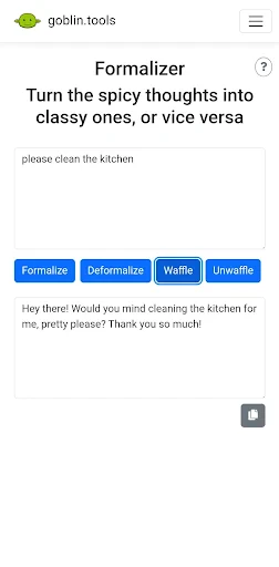 Goblin Tools screenshot