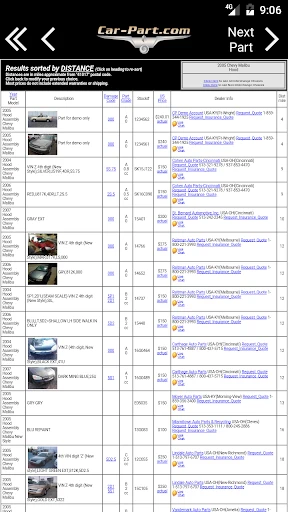 Car-Part.com Used Auto Parts screenshot