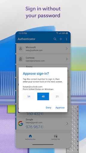 Microsoft Authenticator screenshot